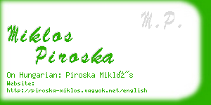miklos piroska business card